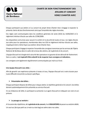 Charte De Bon Fonctionnement Vca