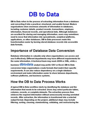 Db To Data