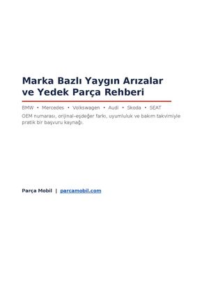Parcamobil Yedek Parca Rehberi V2