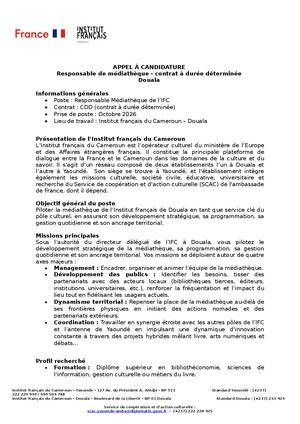 Appel à candidature Médiathèque