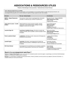 Fiche Associations Hematologie Valenciennes