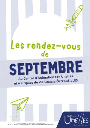 Newsletter Septembre 2026 Centre d'animation Les Unelles