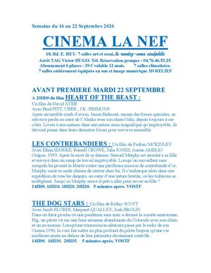 Programme Cinéma La Nef Grenoble Semaine Du 16 Au 22 Septembre 2026