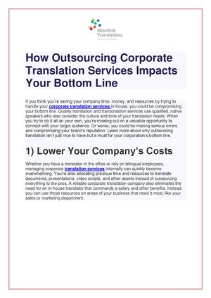 Corporate Translation Services: A Smarter Approach to Multilingual Business Communication