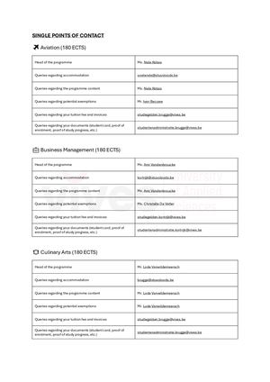 Single points of contact VIVES UAS