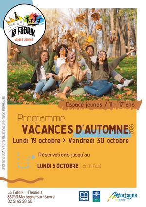 Programme Jeunesse Vacances Automne 2026