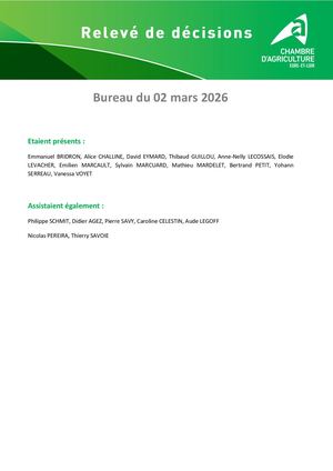 28 Relevé De Décision Du Bureau Du 02 Mars 2026
