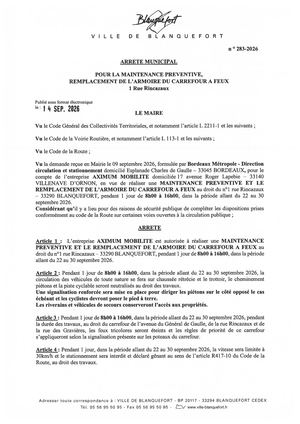 Arrêté n°283-2026
