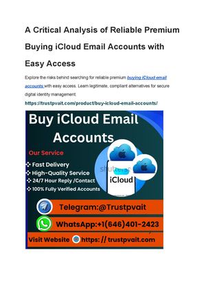 A Critical Analysis Of Reliable Premium Buying I Cloud Email Accounts With Easy Access
