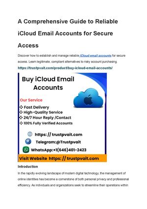 A Comprehensive Guide To Reliable I Cloud Email Accounts For Secure Access
