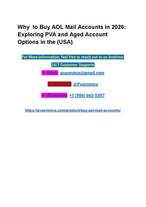 Top AOL Mail Account Services in the USA: A 2026 Guide to PVA and Aged Accounts