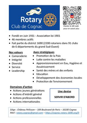 Rotary Club de Cognac - Plaquette de présentation