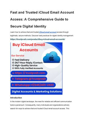 Fast And Trusted I Cloud Email Account Access A Comprehensive Guide To Secure Digital Identity