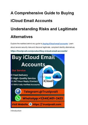 A Comprehensive Guide To Buying I Cloud Email Accounts