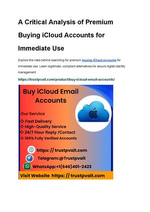 A Critical Analysis Of Premium Buying I Cloud Accounts For Immediate Use