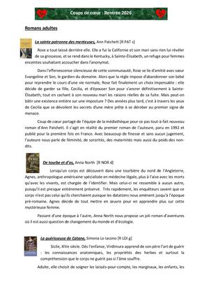 2026 Coups Cœur Rentrée
