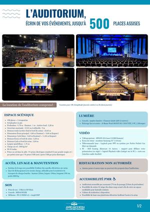 Palais Congrès- Fiche Technique Auditorium