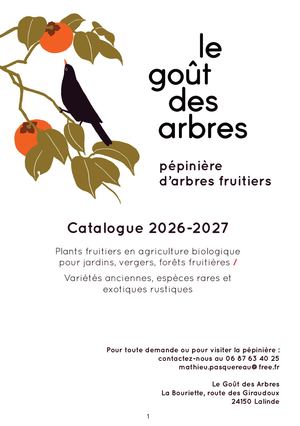 Catalogue Fruitiers Le goût des arbres 2026 27