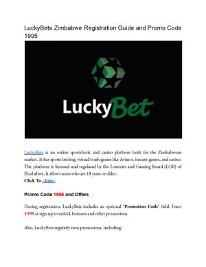 Lucky Bets Zimbabwe register and promo code review