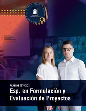 Plan de Estudio Esp. en Formulación y Evaluación de Proyectos
