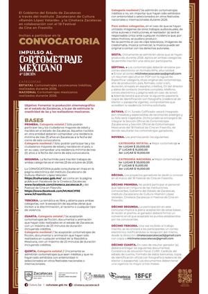 Convocatoria "Impulso al cortometraje mexicano" 4º edición