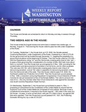 WEEKLY WASHINGTON REPORT 09/14/2026