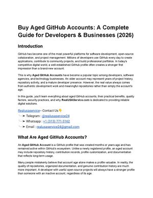 Buy Aged Git Hub Accounts A Complete Guide For Developers & Businesses (2026)