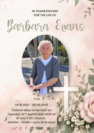 8 Page Version Barbara Evans Order Of Service