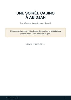 Préparer une soirée dans un casino physique à Abidjan : checklist 21+