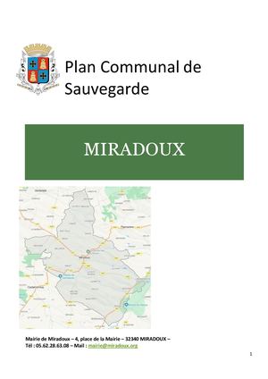Plan Communal De Sauvegarde Miradoux Juin 2026