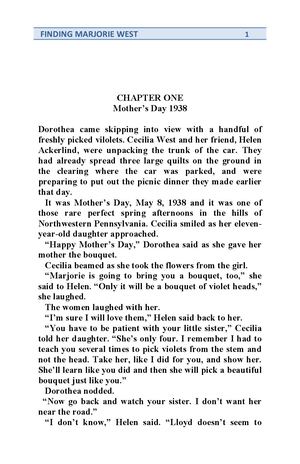 Finding Marjorie West Book