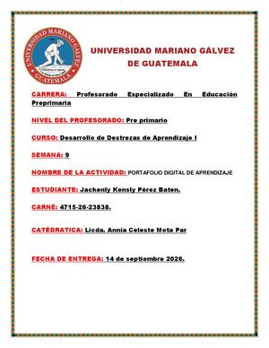 Portafolio Digital Desarrollo De Destrezas De Aprendizaje