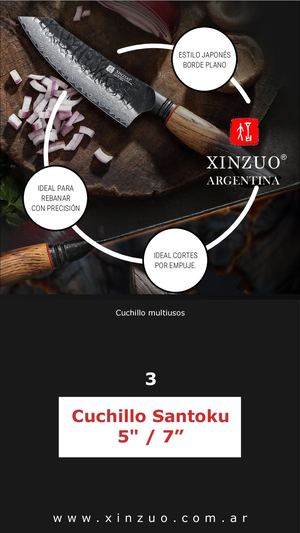 3. Cuchillo Xinzuo Santoku - 5" / 7"