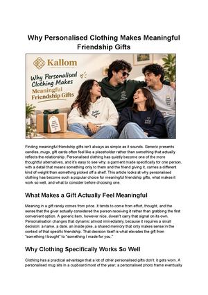 Why Personalised Clothing Makes Meaningful Friendship Gifts