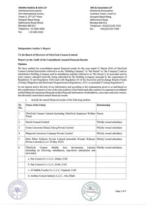 UltraTech Cement Limited (Aditya Birla Group) - Audited Consolidated Financial Results (FY26)