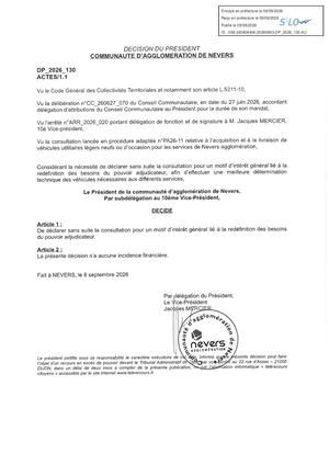 DP 2026 130 Marches Declaration Sans Suite Vehicules Utilitaires