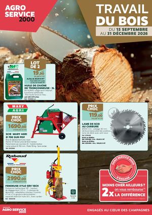 Travail du bois 2026 - Agro Service 2000