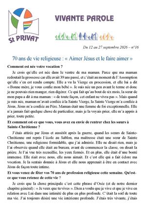 Vivante PArole du 12 septembre
