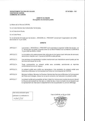 OCCUPATION DU DOMAINE PUBLIC_RUE QUINET_ECOLE PREVERT ET ARAGON