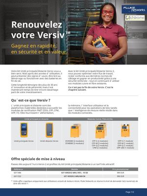 Flyer Fluke Networks Upgrade Versiv V1 En V2 Fr Distrame