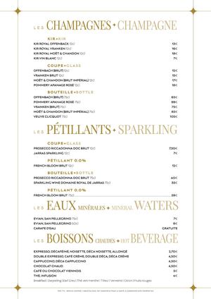 CARTE DES BOISSONS