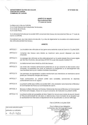 TRAVAUX RACCORDEMENT FIBRE_17 ROUTE DE CARNIN_ENT S2IE