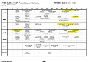 Planning Utilisation De La Piste 26 27