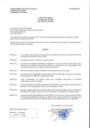 TRAVAUX COULAGE DES ENROBES_RUE D'ORAN ET DE BÔNE_ENT CATHELAIN