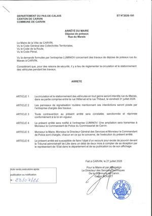 TRAVAUX DEPOSE DE POTEAUX_RUE DU MARAIS_ENT LUMINOV