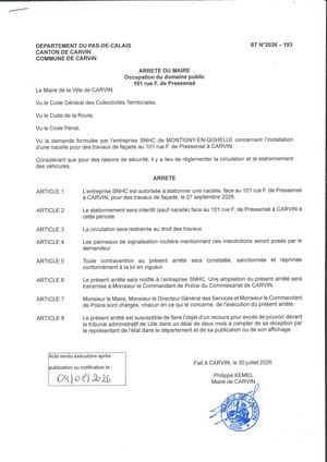 OCCUPATION DU DOMAINE PUBLIC_101 RUE F. DE PRESSENSE_ENT SNHC