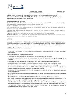 Arrêtés 15 09 2026