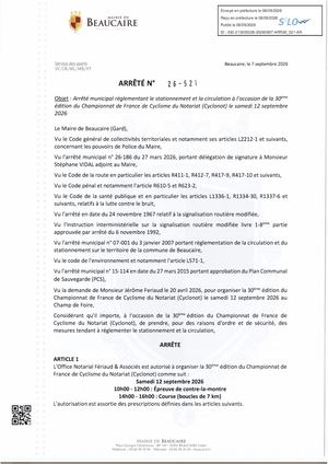 Fichier Parution Des Arrêtés 26 521 Et 26 522 Du 08 09 2026