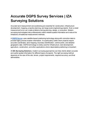 Accurate Dgps Survey Services Iza Surveying Solutions