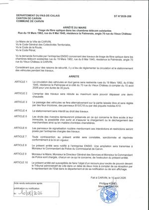 TRAVAUX TIRAGE DE FIBRE OPTIQUE DANS LES CHAMBRES TELECOM EXISTANTES_DIVERSES RUES_ENT ENSIO